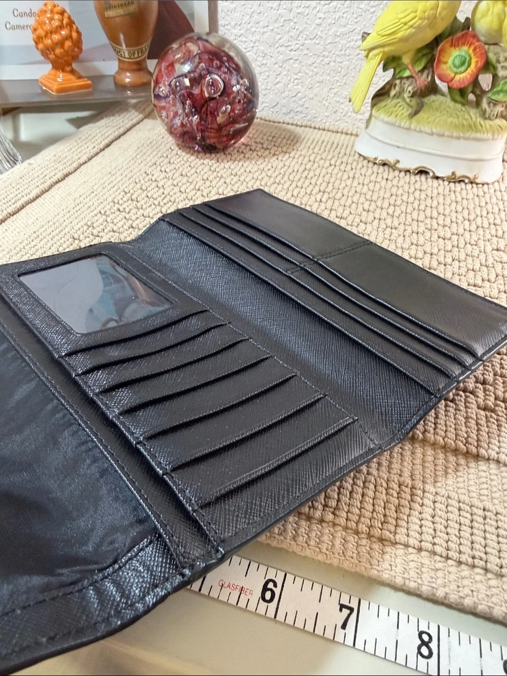Classic Black Pebbled Leather Clutch Wallet